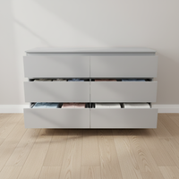 Commode en bois à 6 tiroirs, armoire profonde, meuble de rangement pour salon et chambre à coucher