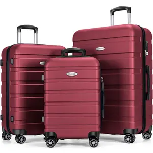 Spedizione del giorno successivo ruote silenziose rotanti leggere di 360 gradi di grande capacità TSA lucchetto a combinazione ABS bagaglio valigia da viaggio