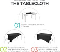 Nappe de cuisine 2-Pack 6FT Black Stretch Rectangular Patio Table Cover Lavable infroissable pour les événements