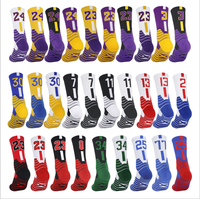 JS Offre Spéciale 29 Couleurs Épais Basketball Elite Chaussettes Avec Chiffres Femmes Unisexe Hommes Chaussettes