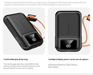 <span class=keywords><strong>Banco</strong></span> <span class=keywords><strong>de</strong></span> Energía Inalámbrico Magnético con Pantalla LED Digital <span class=keywords><strong>en</strong></span> Tiempo Real, 10000mAh, Cable Integrado, Soporte Plegable, 25W Qi2.2, Batería Delgada - Product Image 2