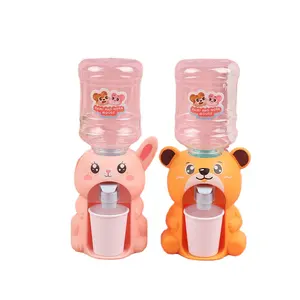 Mini Water Dispenser For Children Gift Cute Water Juice Milk Drinking Fountain Simulation Cartoon Kitchen AnimalToy Crafts