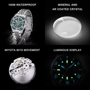 CADISEN C8244 Automatic Mechanical Stainless Steel <b>Watch</b> for Men 10 Bar Water Resistant Diver's <b>Watch</b> Luminous Hands Japan - Product Image 5