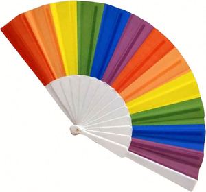 En Stock: Abanico de Mano Vintage de Bambú de 23 cm con Cubierta de Tela y Diseño de Flores Pintadas para Bodas - Product Image 6