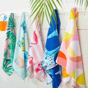 Premium High Quality 100% Cotton Soft Beach Towel Pool Velour Custom Design Luxury Towel Beach Manufacturer