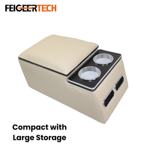 Feigeer Tech – Boîte de rangement personnalisée pour <span class=keywords><strong>accoudoir</strong></span> arrière, installation facile <span class=keywords><strong>sans</strong></span> perçage, avec porte-gobelet et support téléphone, pour la plupart des MPVs professionnels - Product Image 1