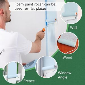 Rouleau à <span class=keywords><strong>peinture</strong></span> en mousse à dégagement rapide <span class=keywords><strong>sans</strong></span> cage de 6 pouces de qualité industrielle pour enfants, fabrication OEM - Product Image 5