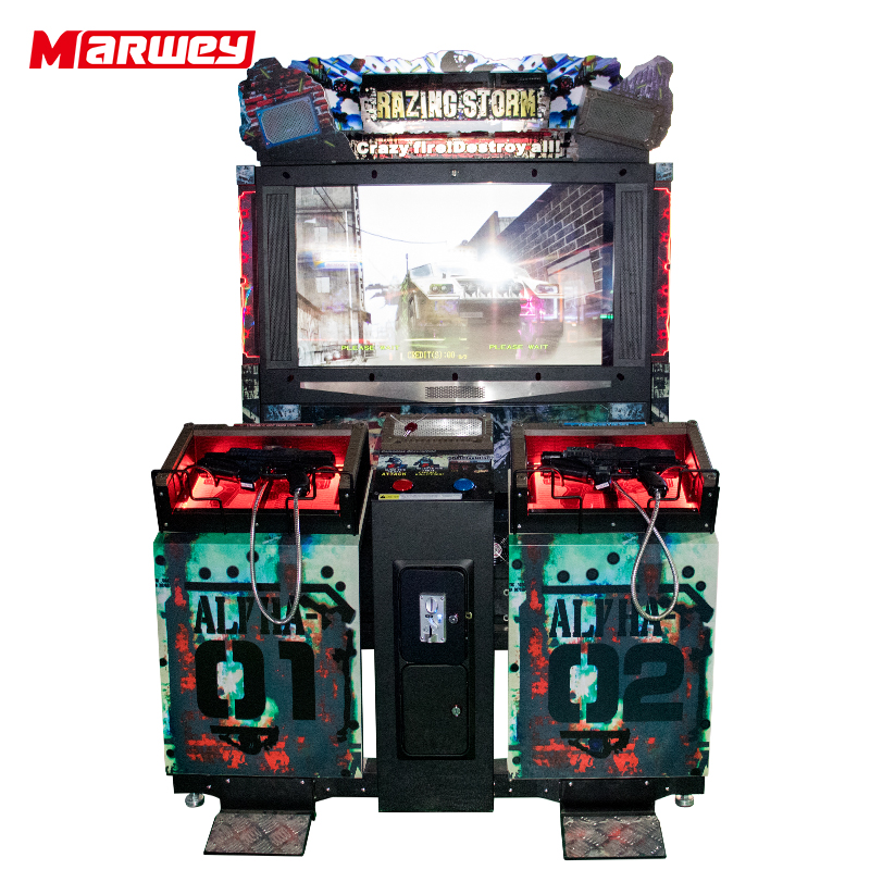 Súng Bắn Trung Tâm Razing Storm 55 Inch Dành Cho Người Lớn Máy Trò Chơi Bắn Súng Mô Phỏng Video Chạy Bằng Đồng Xu Súng Bắn