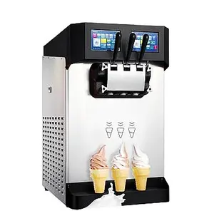 Tabletop Icecream Maker Ice Cream Machine Soft Ice Cream Mini Machine Ice Cream Vending Machine Fully Automatic Wooden Case