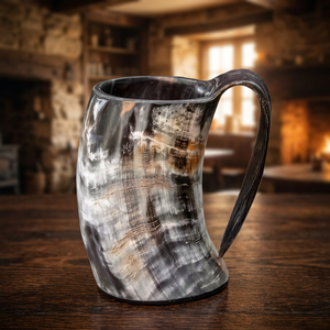 Verre à boire artisanal moderne en corne de buffle naturelle, avec bordure en laiton, écologique, durable, imperméable, décoration d'intérieur, cadeau de mariage - Product Image 1