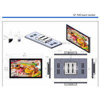 Monitor de 32 Pulgadas con Pantalla Táctil LCD para Juegos de Habilidad, con Luces LED y Conexión USB Serial para Gabinete de Juegos