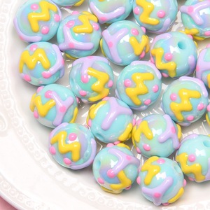 2024 mới tự làm túi xách trang trí 16mm Vòng cô gái sang trọng dây đeo điện thoại thông minh làm màu hồng vàng Acrylic tay sơn thư hạt - Product Image 6