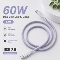 Câble de charge rapide PD 60W Type-C 1,2 m 3A en nylon tressé USB 2.0 pour téléphone portable et tablette – Fournisseur OEM ODM