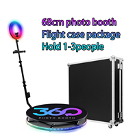 Plateforme rotative automatique pour photomaton 360° de 100 cm avec anneau lumineux RGB, télécommande et flight case, pour 5-6 personnes, idéale pour les événements