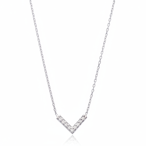 Pendentif Charme Délicat en Forme de V avec Pierre de Zircon Transparent, Bijoux Artisanaux Turcs en Argent Sterling 925, Vente en Gros - Product Image 2