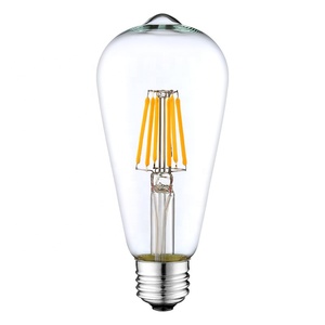ST64 dimmerabile 4W 6W 8W lampadina a filamento <span class=keywords><strong>LED</strong></span> Edison Vintage E26 110V E27 220V lampadine In vetro trasparente a consegna rapida a buon mercato disponibile - Product Image 3