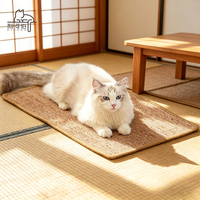 Tapis à gratter horizontal en sisal naturel pour chat, tapis avec bandes adhésives pour protéger le canapé et les tapis