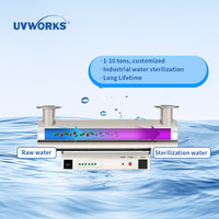 Stérilisateur d'eau UVC UVWORKS grande capacité 10T/H, purificateur d'eau, taux de réduction des bactéries de 99,99 %, débit d'eau personnalisable