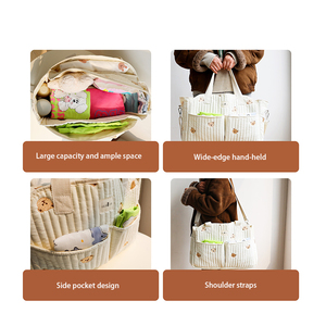 Bolsa Organizadora de Pañales para Bebé y Mamá, Venta al por Mayor de Fábrica, Bolso de Mano Portátil, Bandolera, Bolsa de Viaje, Bolso Tote Resistente - Product Image 5