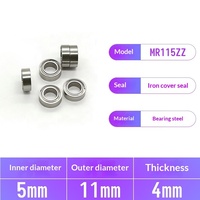 Bearing Bola Alur Dalam MR115ZZ 5x11x4mm Baja Bearing P5 ZZ RS untuk Motor Brushless, Drone, Reel Pancing, Perkakas Listrik OEM