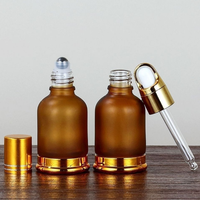Flacons compte-gouttes en verre électroplaqué or et argent sur mesure avec pipette à bulbe en caoutchouc pour emballage cosmétique d'huiles essentielles et sérums