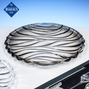 Bohemia Crystal Fruit Bowl Lead Free Stripe Pattern European Style Living Room Decor Gifting - Product Image 2