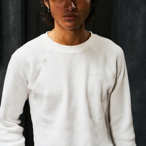 Custom logo Heavyweight Blank Oversized <b>Waffle</b> Knit Long Sleeve Streetwear Fashion High Quality <b>Waffle</b> Knit Long Sleeve <b>Shirts</b> - Product Image 3