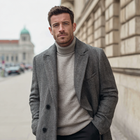Herren Extra Feiner Merinowolle Rollkragenpullover Strickware Knitterfrei Schrumpffest für den Frühling