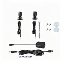 2 mini-projecteurs LED USB 5V avec fonction de gradation et d'effet de respiration, pour vitrine à bijoux, cave à vin, présentoir d'exposition