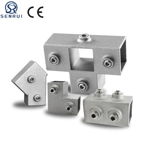 Raccord d'angle carré en alliage d'aluminium, collier de serrage pour tuyau métallique, raccords de main courante, connecteur de garde-corps en acier galvanisé, fixations de garde-corps structurel - Product Image 1