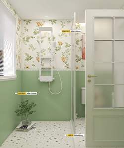 Piastrella in Ceramica Geometrica Effetto Marmo Verde 600x1200mm, Motivo Art Déco, Antiscivolo per <span class=keywords><strong>Pavimenti</strong></span> e Pareti di Bagni e Appartamenti - Product Image 4