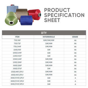 Shuyuan GRS, переработанная цветная пряжа 75d/72f/2 слоя, окрашенная пряжа DTY, индивидуальная цветная пряжа, 100% ПОЛИЭФИРНАЯ ТЕКСТУРИРОВАННАЯ пряжа - Product Image 3
