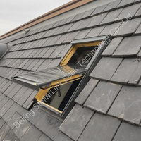 Fenêtre de toit à charnière centrale en aluminium et bois, haut de gamme, en pin massif, pour maison passive, avec micro-ventilation réglable