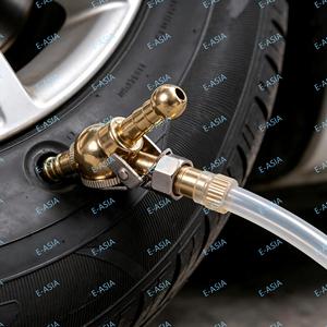JXY Brass tire inflator quick-connect chuck, also known as a clip-on chuck or air nozzle. Durable and rust-resistant. - Product Image 5
