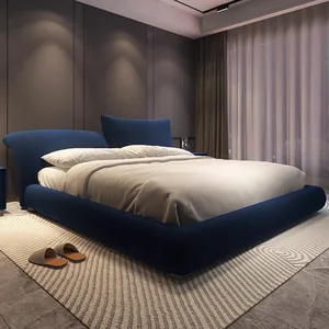 창조 하이 엔드 이탈리아 디자인 럭셔리 덮개를 씌운 킹 침대 호텔 침실 가구 프로젝트