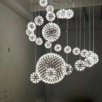 Plafonnier led en acier inoxydable ZSW305, design feu d'artifice, luminaire décoratif d'intérieur, idéal pour un mariage ou une fête, ZSW305