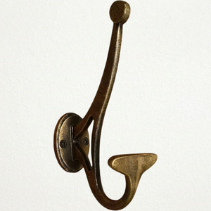 Gancho de Pared de Metal Bronce Antiguo, Resistente, para Colgar Abrigos y Sombreros - Product Image 1