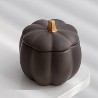 Aikun Bocal à bougie en céramique colorée et parfumée en forme de citrouille blanche avec couvercles Décoration intérieure Halloween