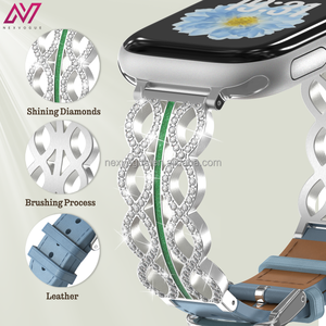Bracelet en acier inoxydable diamant de luxe pour <span class=keywords><strong>Apple</strong></span> 38 40 41 42 44 <span class=keywords><strong>45</strong></span> 49 <span class=keywords><strong>Mm</strong></span> pour Iwatch Series 10 9 8 7 6 5 4 3 2 SE Ultra - Product Image 5