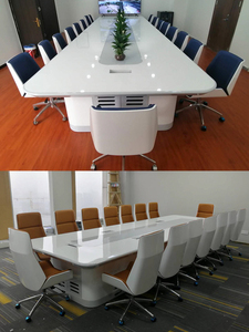 Mesa de Melamina Personalizada con Forma de U, Muebles Comerciales de Lujo para Sala de Conferencias, Reuniones y Oficina, Sillas para Mesa de Conferencias - Product Image 6