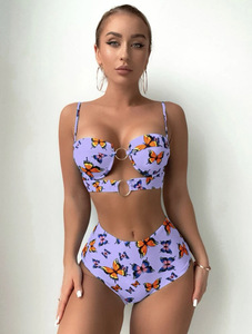 Nouvelle collection été 2024 : Maillot de bain imprimé sexy pour femme, bikini taille haute push-up, dos nu évidé, idéal pour la plage - Product Image 3