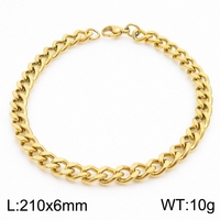 Cadena Cubana de Miami, Chapada en Oro de 18K, Acero Inoxidable 316L, Pulseras de Eslabones Estilo Hip Hop para Hombre y Mujer