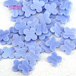 Cadermay Natural Purple Chalcedony Four Leaf Clover 12.9x12.9mm Loose Gemstone Jewelry Accessory - Product Image 4