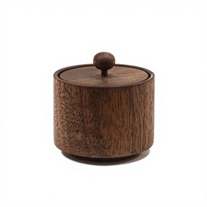 Bocaux à épices en bois faits à la main avec couvercles à clapet, hermétiques, compatibles lave-vaisselle, réchauffables, pour la conservation des aliments dans la cuisine, style traditionnel - Product Image 2
