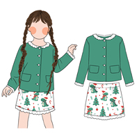 Ensemble Robe et Jupe à Capuche Florale Confortable pour Filles Adolescentes Enfants Vente Saisonnière Inspiré de Noël Doublé pour l'Automne