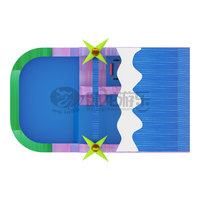 Toboggan aquatique gonflable en PVC en forme de palmier 6x3,5m pour événements ludiques extérieurs, usage commercial, 5-10 passagers