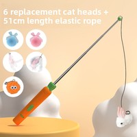 Jouet pour chat laser taille XXL, design carotte, plume et clochette, bâton interactif d'entraînement, fournitures de divertissement pour animaux de compagnie d'intérieur