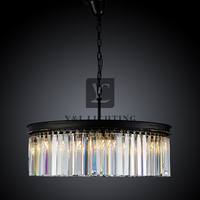 Lámparas colgantes de cobre modernas para sala de estar, iluminación de techo decorativa para Hotel, candelabro de cristal, bajo precio