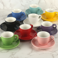 Ensemble tasse à café et soucoupe en céramique, tasse à thé en porcelaine brillante violette avec soucoupe assortie