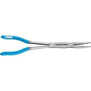 Alicates de doble fulcro Fervi Long de 45 grados, agarre de precisión de acero al cromo vanadio - Product Image 1